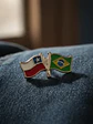 Pin Banderas Chile Y Brasil - Miniatura 3