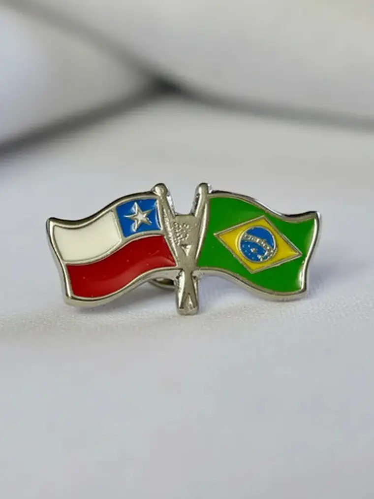 Pin Banderas Chile Y Brasil 5