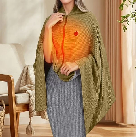 Manta Térmica Eléctrica USB Tipo Poncho | Calor Inteligente para Invierno