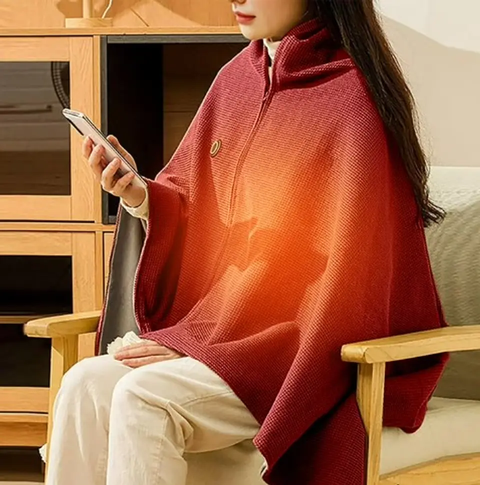 Manta Térmica Eléctrica USB Tipo Poncho | Calor Inteligente para Invierno 5