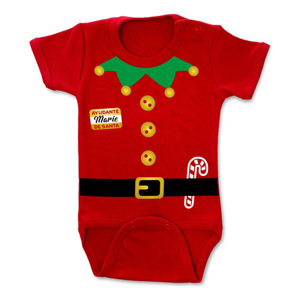 Body Piluch de bebe estampado Duende Navidad