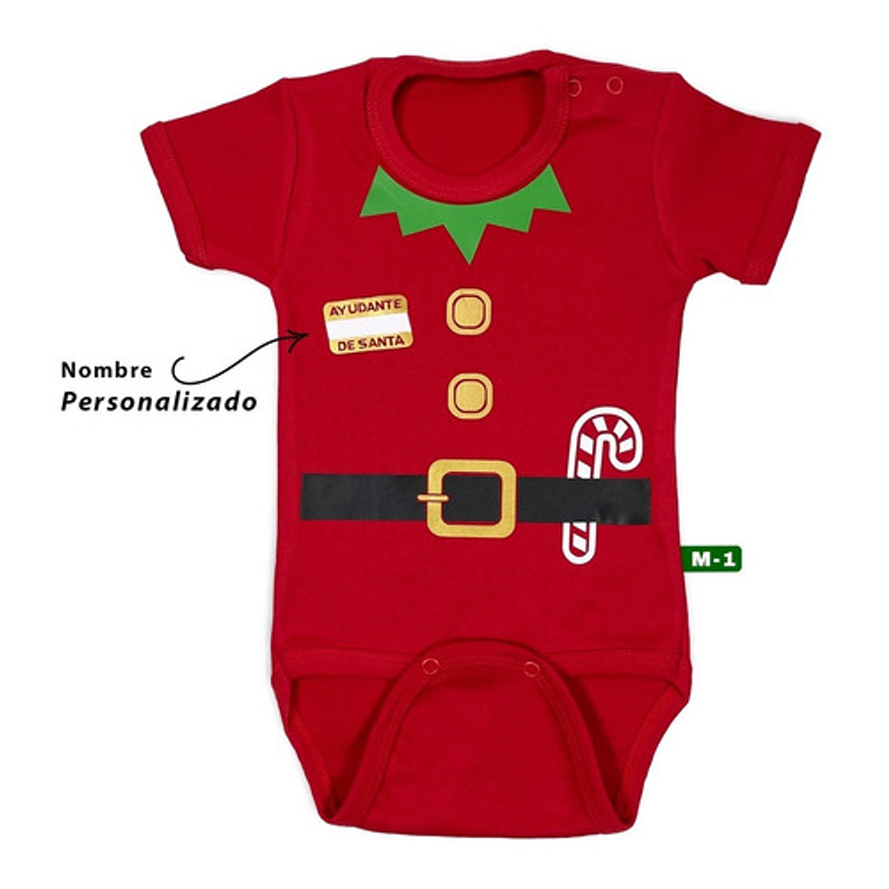 Body Piluch de bebe estampado Duende Navidad