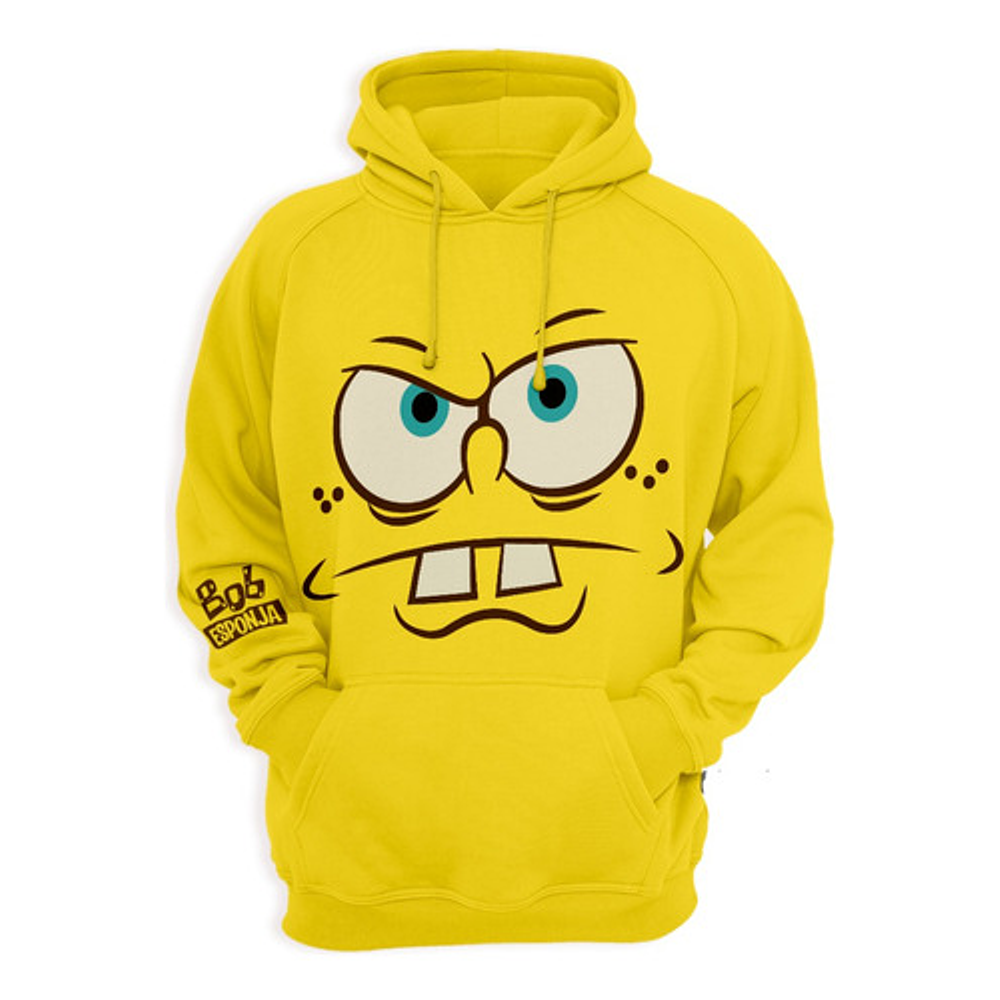 Poleron canguro con capucha Bob Esponja Adultos y niños Unisex