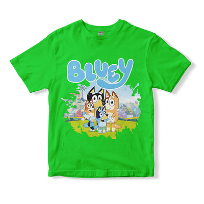 Polera Estampada Bluey Niño Unisex 100 Algodón