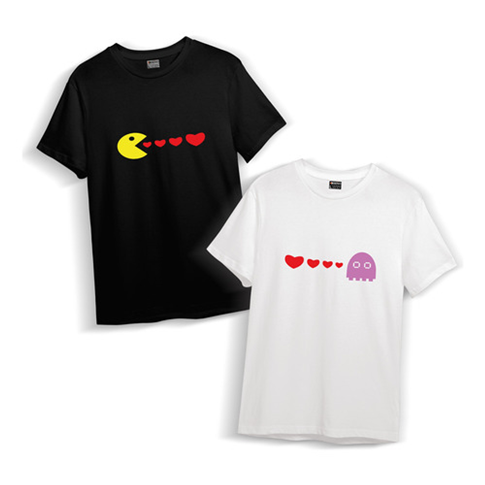 Pack 2 Poleras Pareja Dia De Los Enamorados Pacman 