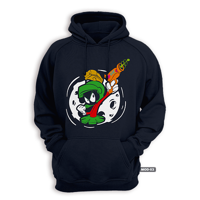 Poleron Con Capucha Marvin The Martian, Genial Estampado 