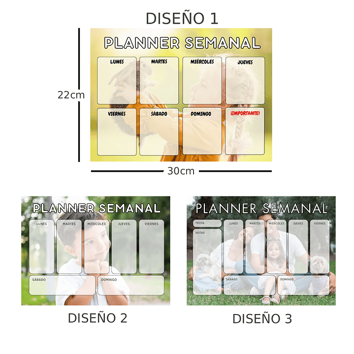 Planner Magnético SEMANAL foto personalizada 2