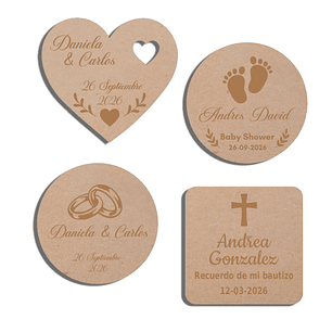 Recuerdos de MDF Magnéticos Imán Personalizados Bautizo, Baby Shower, cumpleaños etc