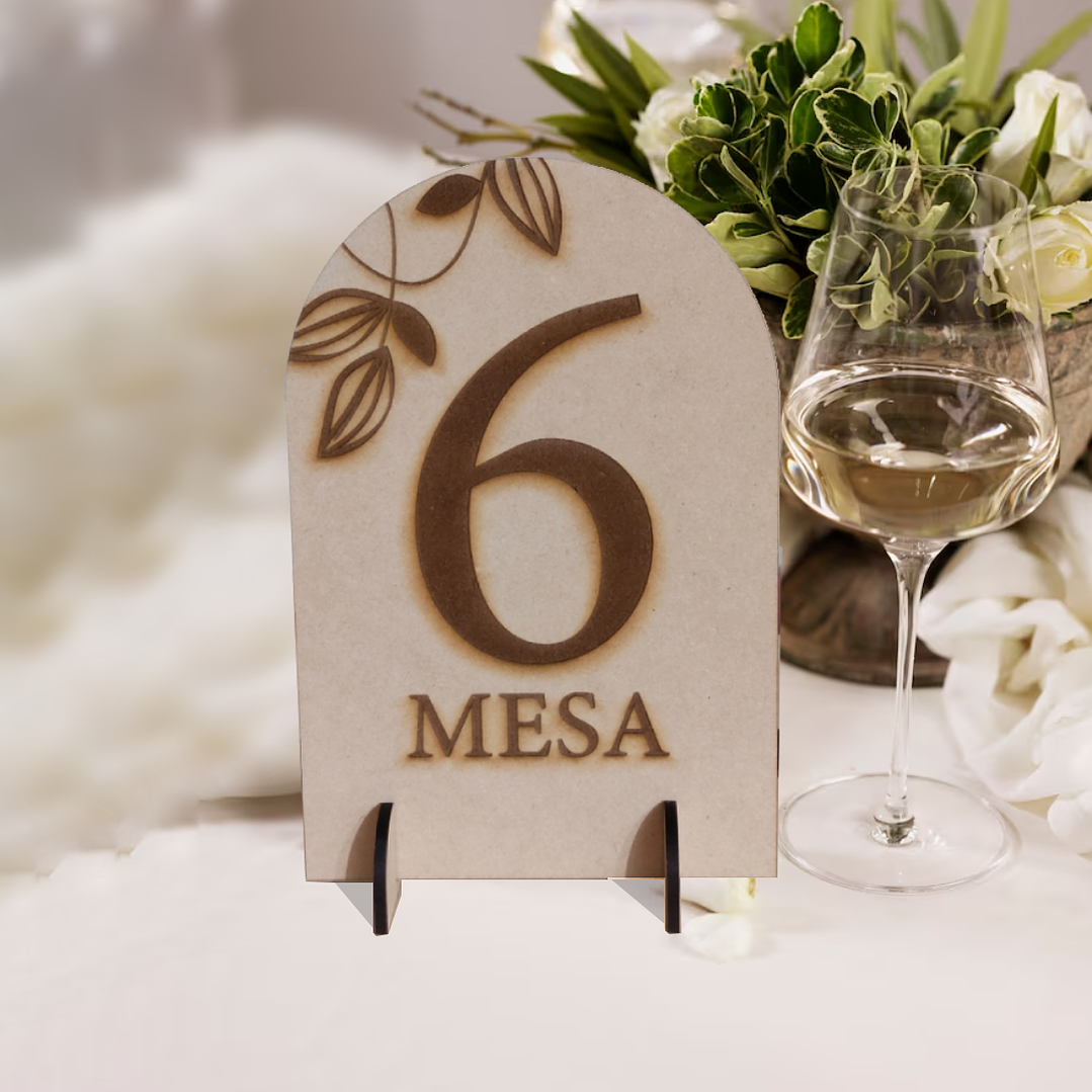 Números para Mesas MDF Grabado láser  1