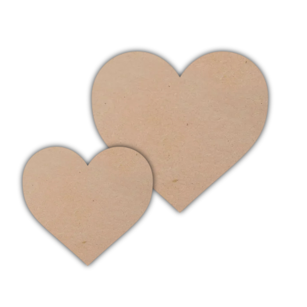 Corazón de Madera MDF Crudo de 3mm para manualidades 1