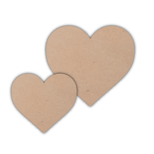 Corazón de Madera MDF Crudo de 3mm para manualidades