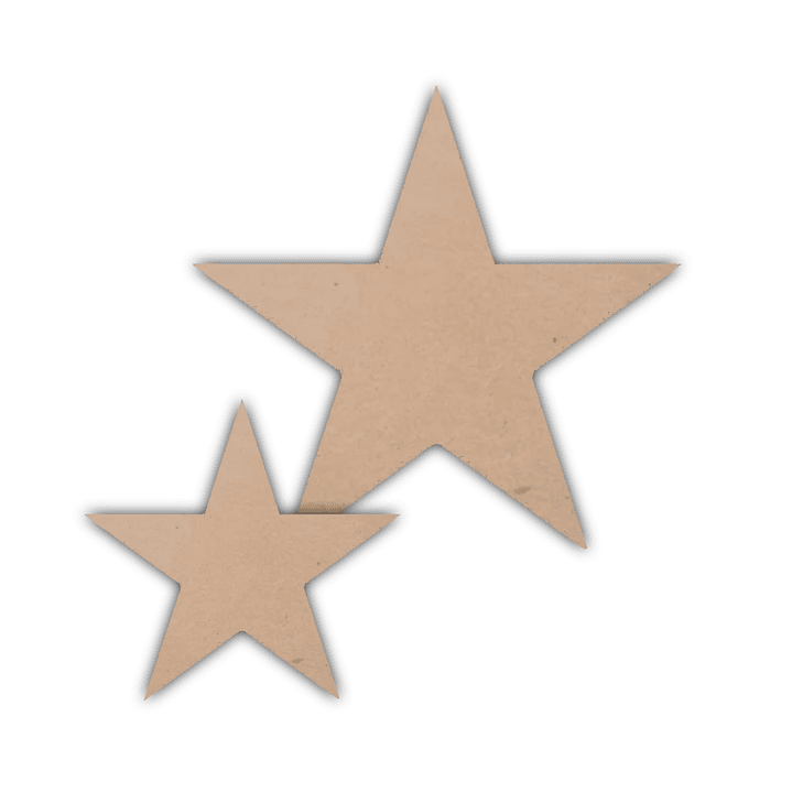 Estrella de Madera MDF Crudo de 3mm para manualidades 1