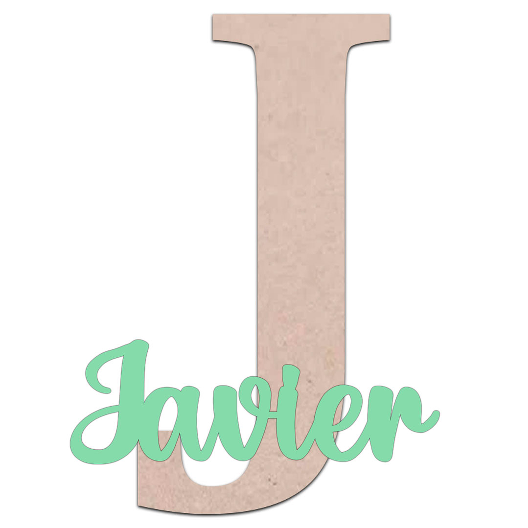 Inicial con nombre Madera / MDF 3mm 3