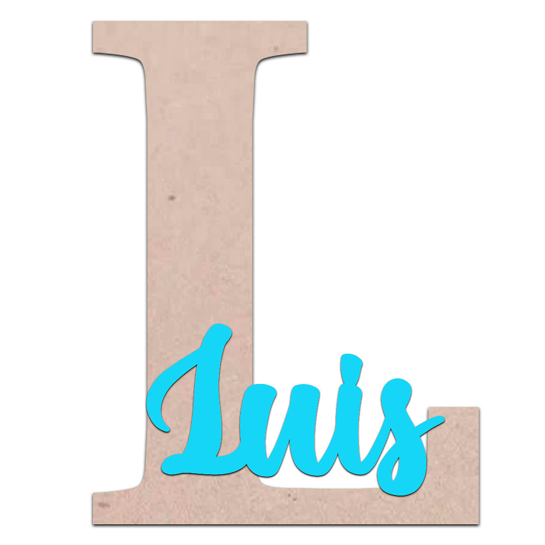 Inicial con nombre Madera / MDF 3mm 4