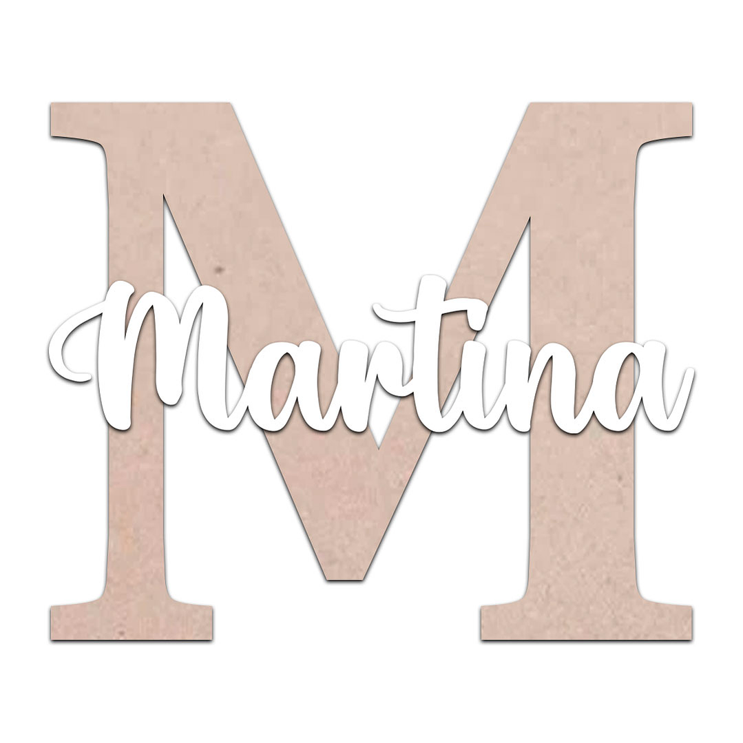 Inicial con nombre Madera / MDF 3mm 5