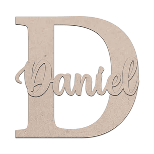 Inicial con nombre Madera / MDF 3mm