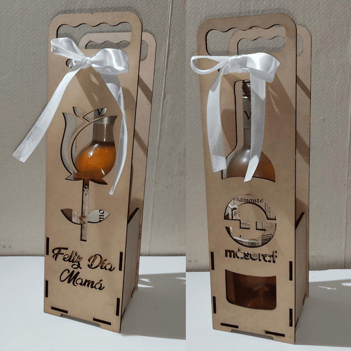 Caja para Botella de Vino Personalizada Madera /MDF 2