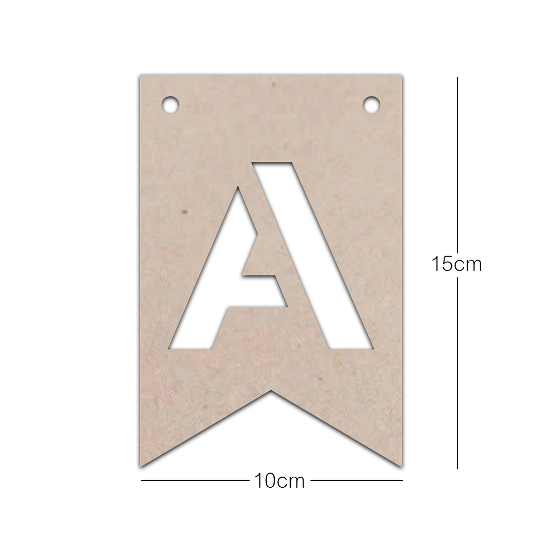 Banderines con Letras en MDF 3 mm de grosor 2