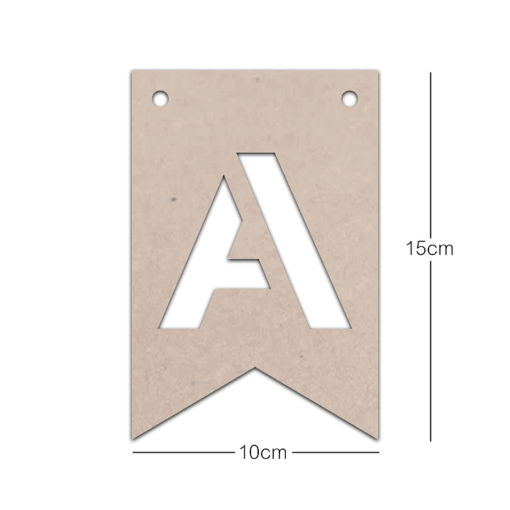 Banderines con Letras en MDF 3 mm de grosor 2