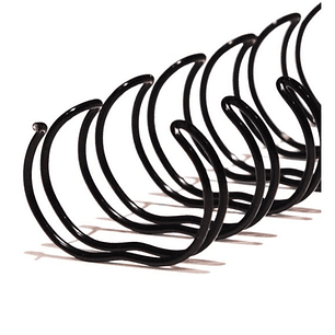 10 Anillos Metálicos Negros 14.3 mm (3:1)