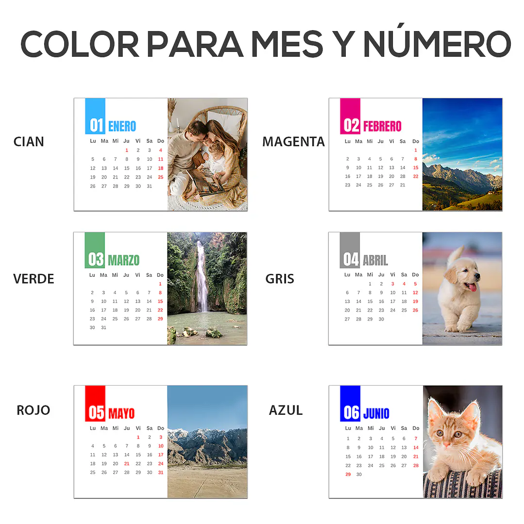 Calendario de escritorio Base dura (Cartón piedra) 3