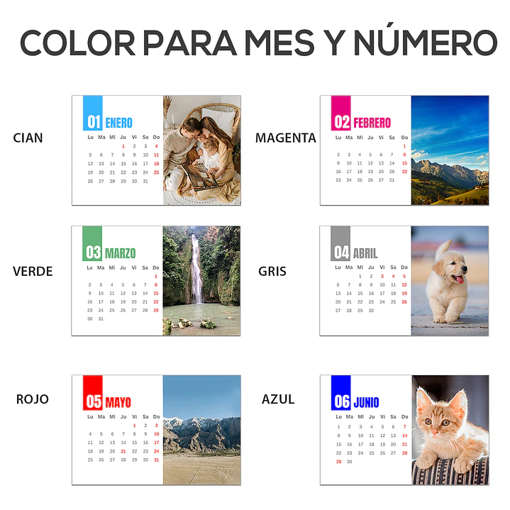 Calendario de escritorio Base dura (Cartón piedra) 3