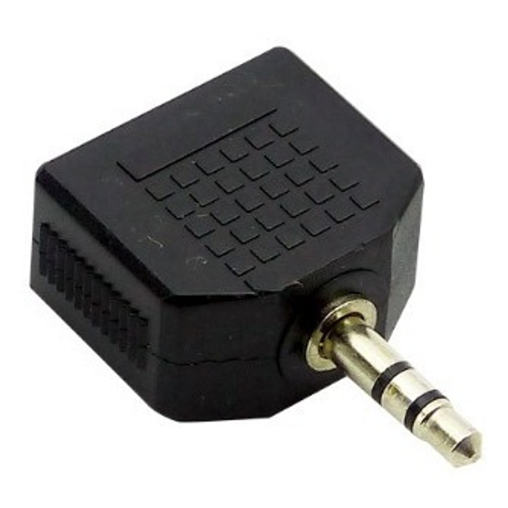 Adaptador Plug 3.5mm X 1 /jack 3.5mm X 2 - Negro