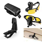 Clip Porta Lentes Y Tarjeta Universal Para Autos Fibra