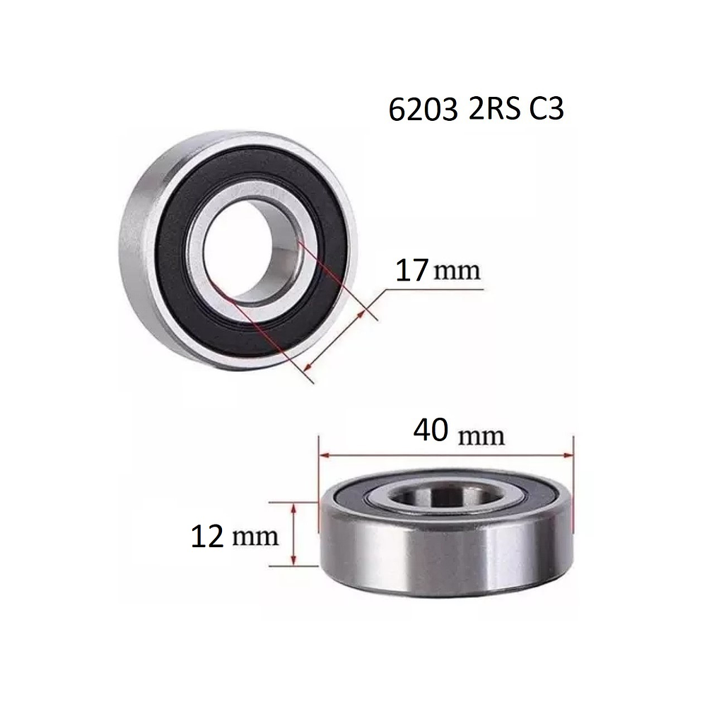 Rodamiento 6203 2rs C3 Jtekt 17x40x12 Milimetros Japones