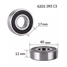 Rodamiento 6203 2rs C3 Jtekt 17x40x12 Milimetros Japones