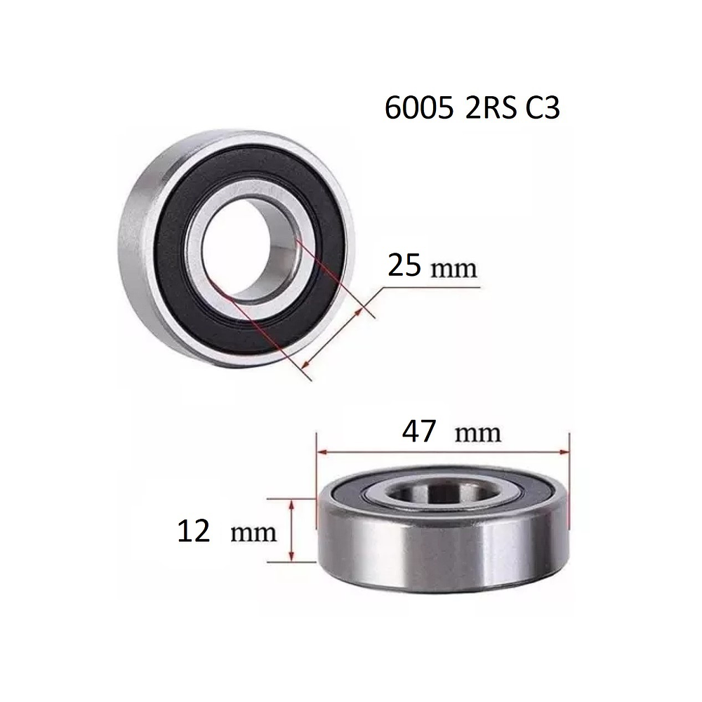 Rodamiento 6005 2rs C3 Jtekt 25x47x12 Milimetros Japones