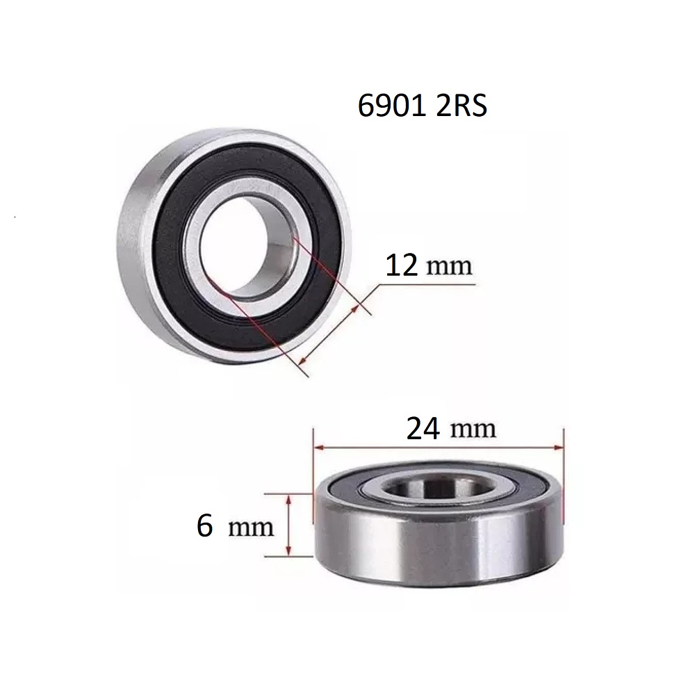 Rodamiento 6901 2RS Craft 12x24x6 Milimetros 