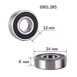 Rodamiento 6901 2RS Craft 12x24x6 Milimetros 