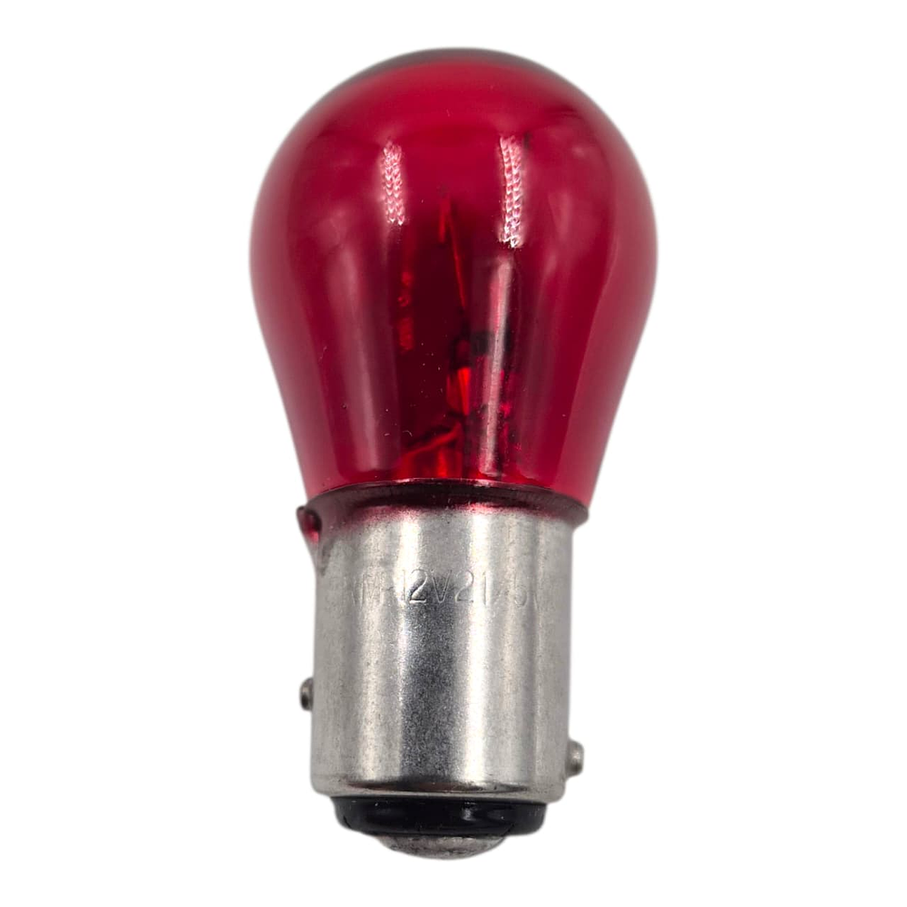 Ampolleta S25 Pata dispareja 2 Contactos 12v 21/5 W Rojo