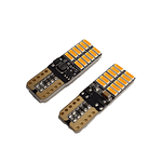 Par Ampolletas 24 Led T10 Ambar Amarillo Cola De Pescado Canbus