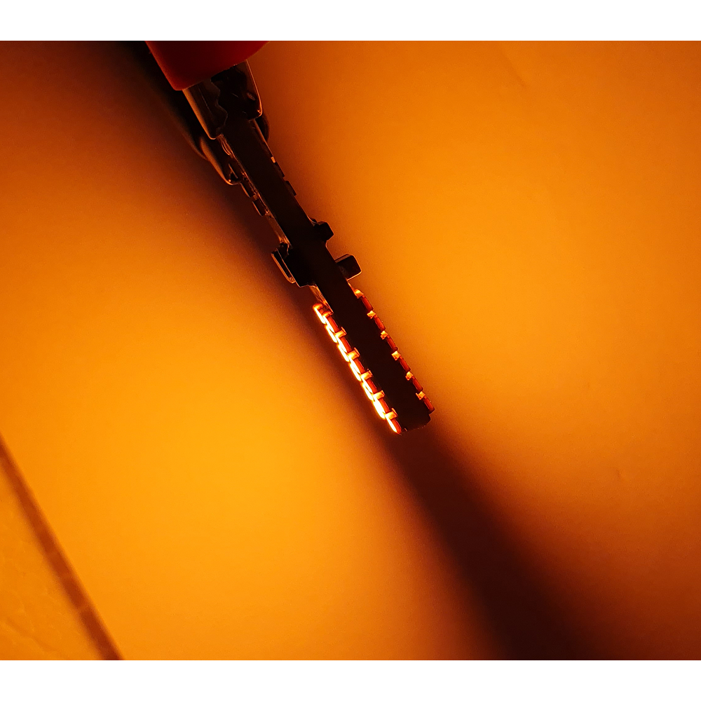 Par Ampolletas 24 Led T10 Ambar Amarillo Cola De Pescado Canbus