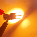 Par Ampolletas 24 Led T10 Ambar Amarillo Cola De Pescado Canbus