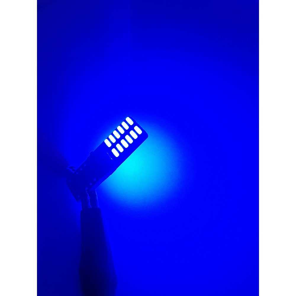 Par Ampolletas 24 Led T10 Azul Cola De Pescado Canbus