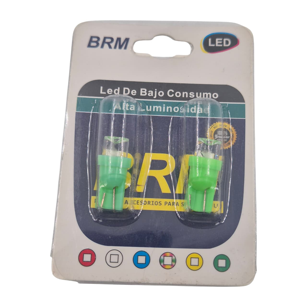 Ampolleta Led T10 Cola De Pescado Luz Verde 12v 3w