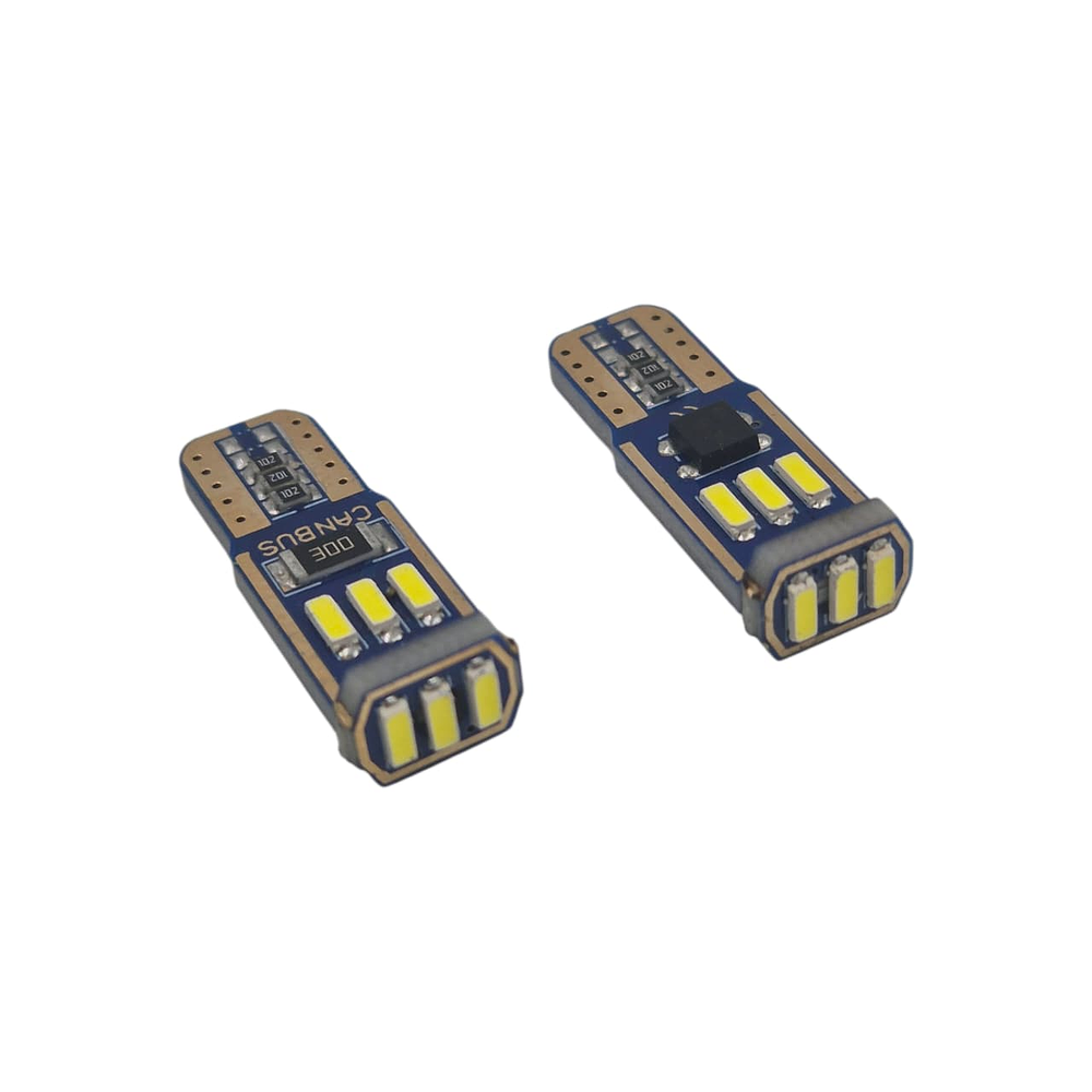 Par Ampolletas 9 Led T10 Blanco Cola De Pescado Canbus