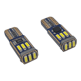 Par Ampolletas 9 Led T10 Blanco Cola De Pescado Canbus