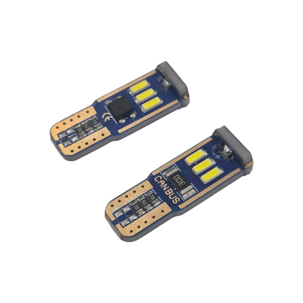 Par Ampolletas 9 Led T10 Blanco Cola De Pescado Canbus