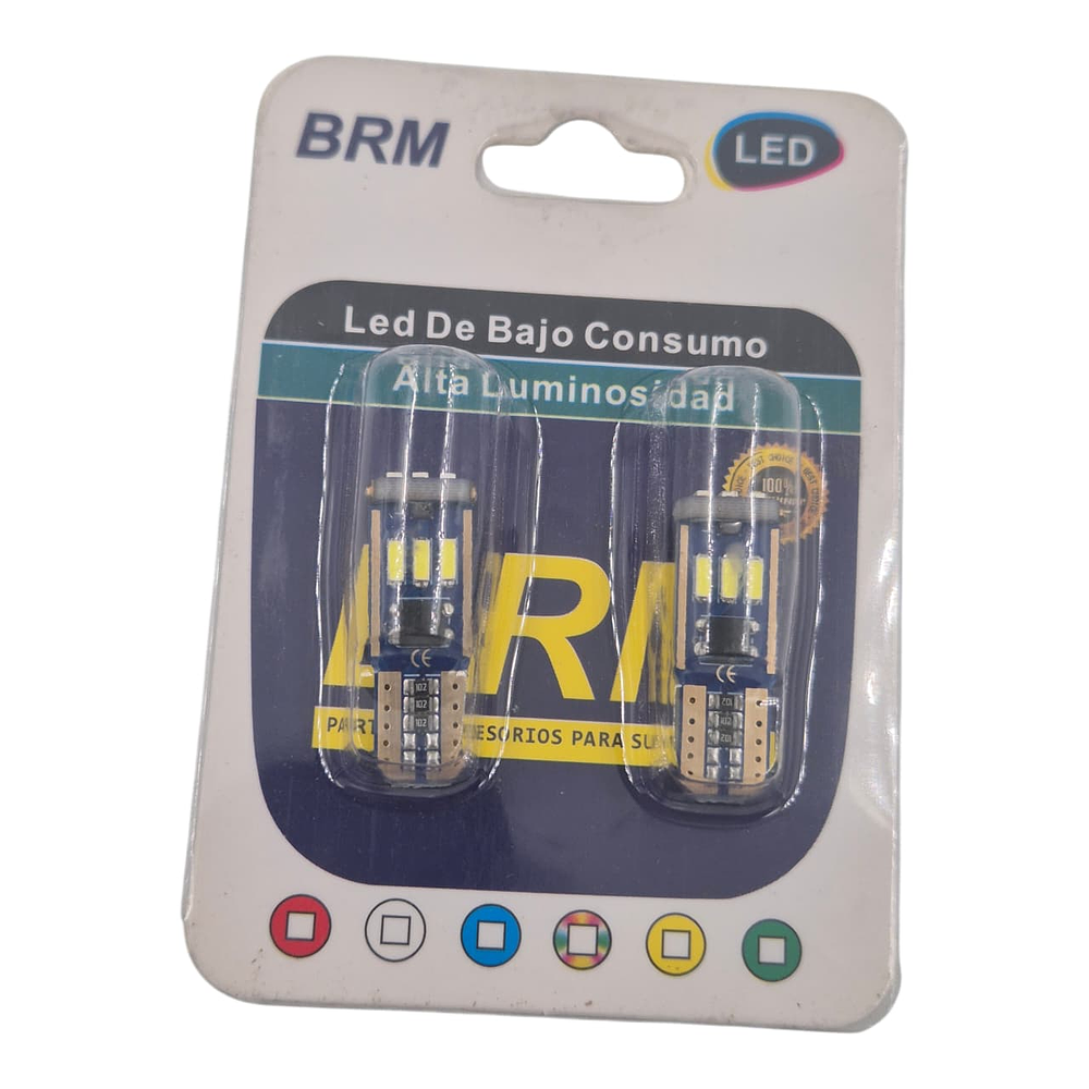 Par Ampolletas 9 Led T10 Blanco Cola De Pescado Canbus