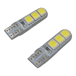 Par Ampolletas 6 Led T10  Blanco  Cola De Pescado 