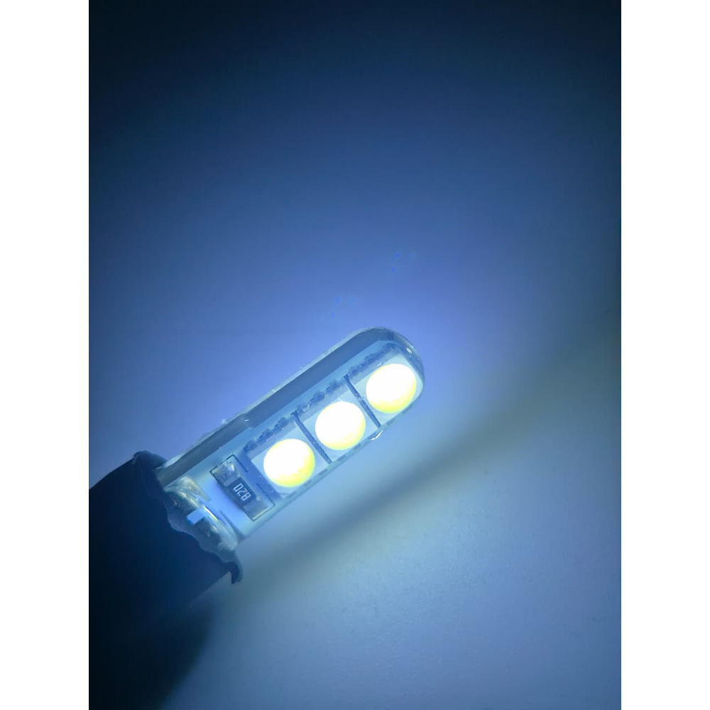 Par Ampolletas 6 Led T10  Blanco  Cola De Pescado 