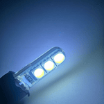 Par Ampolletas 6 Led T10  Blanco  Cola De Pescado 