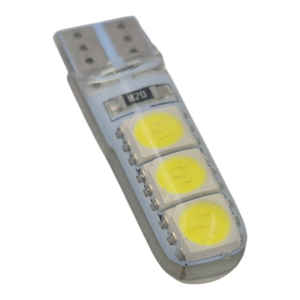 Par Ampolletas 6 Led T10  Blanco  Cola De Pescado 