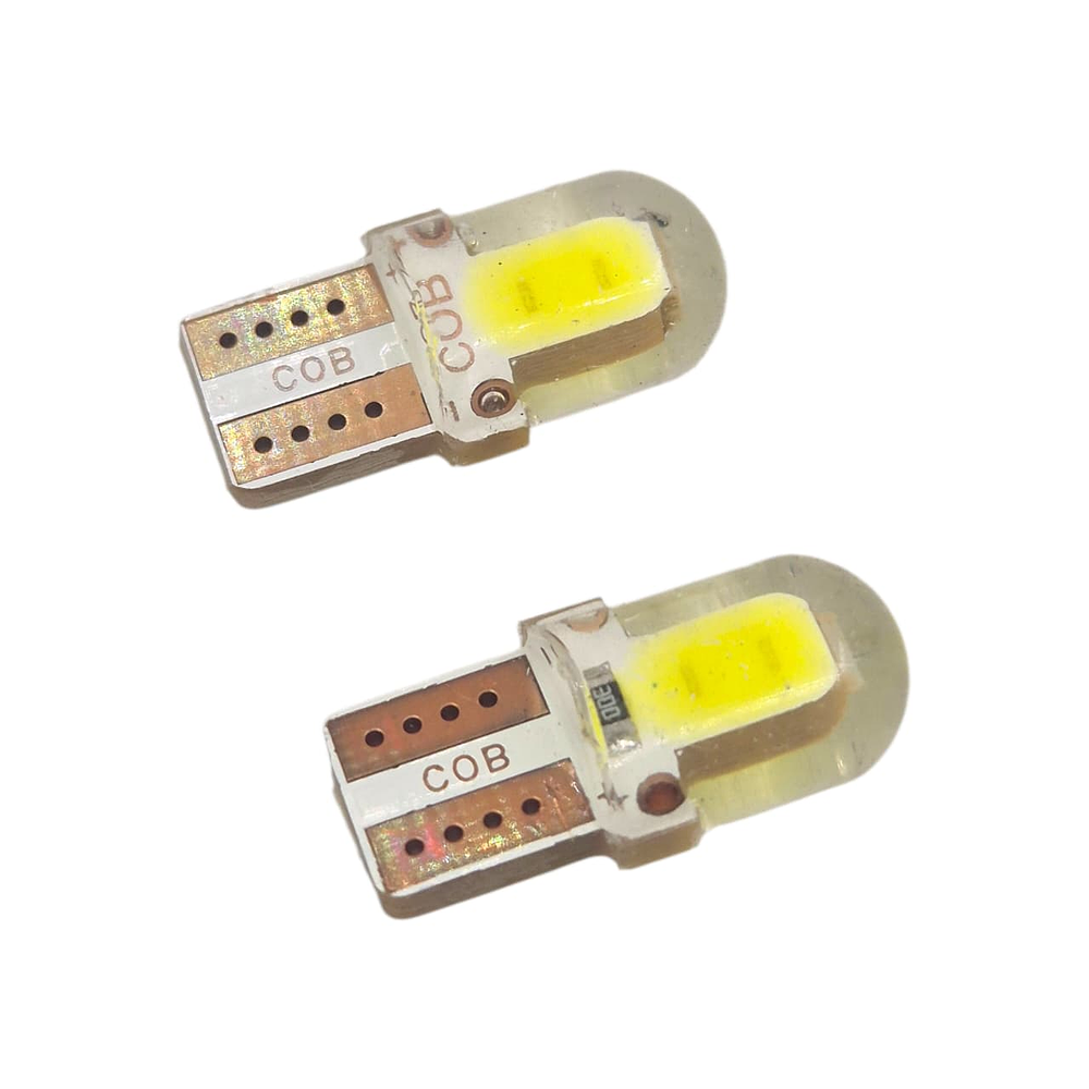 Par Ampolletas 2 Led T10  Blanco Cola De Pescado 