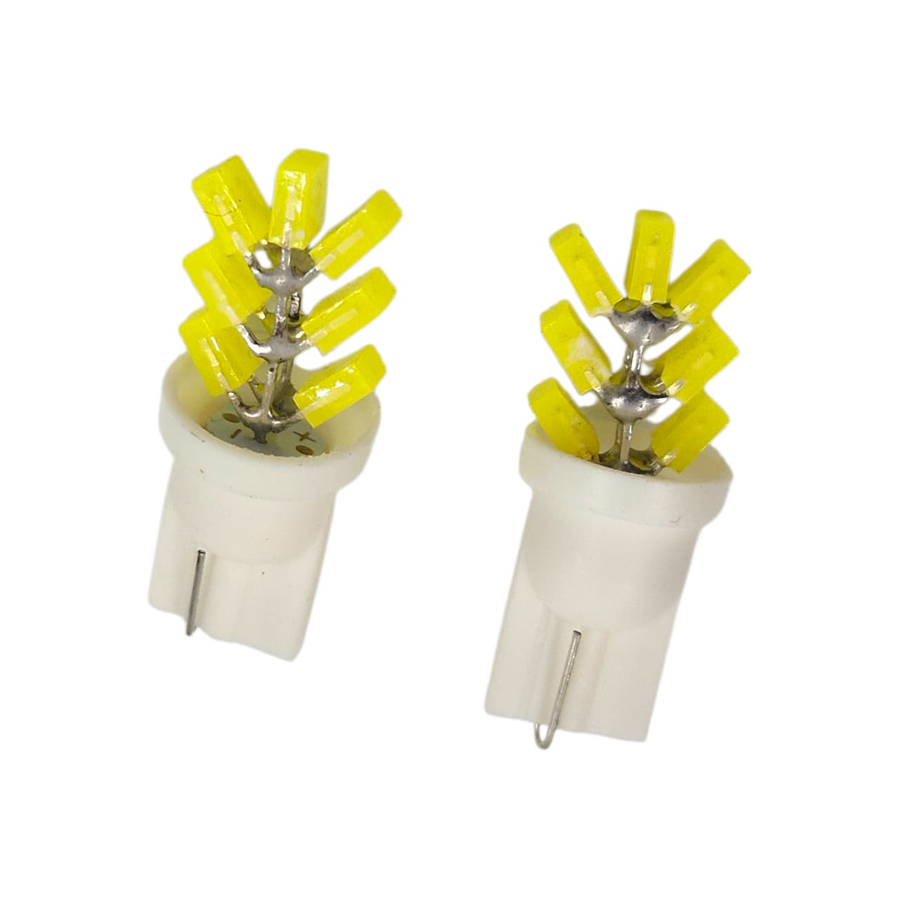Par Ampolletas 7 Led T10 Blanco Cola De Pescado 