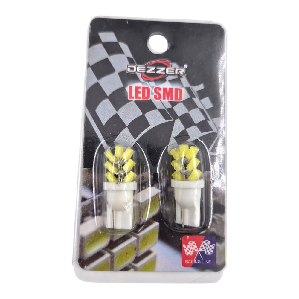 Par Ampolletas 7 Led T10 Blanco Cola De Pescado 